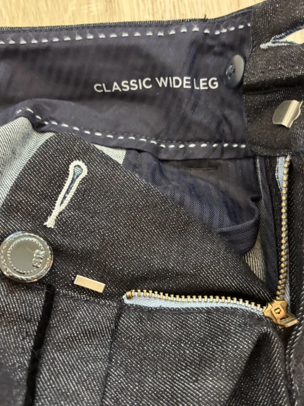 Banana Republic NWT Sloan Fit Pants Size 4P Petite Dark Blue Denim Dress Slacks - Picture 8 of 11